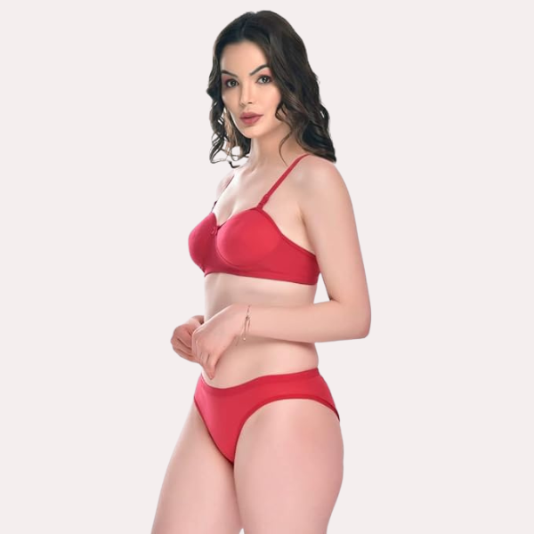Padded Cotton Bra Panty Set for a Seductive Look