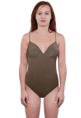Eres Army Green Underwired One Piece Swimsuit