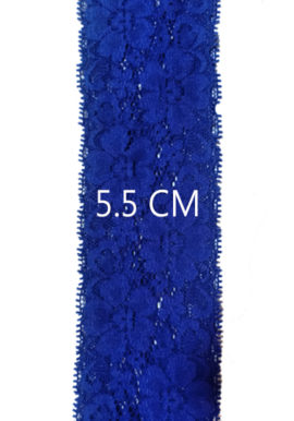 5 Meter Premium blue Stretch lace trim 5.5 Cm Wide1