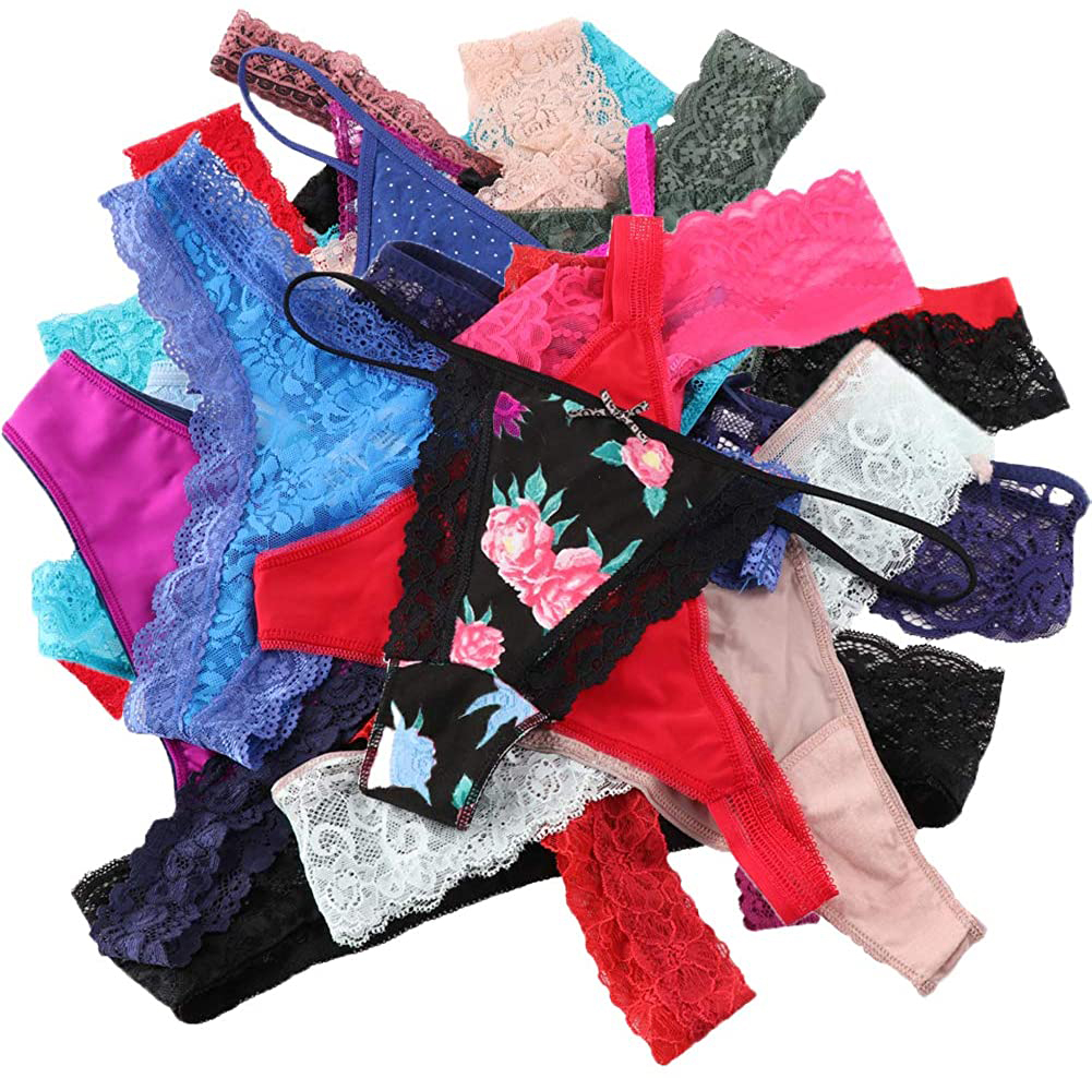 6Pack Women Underwear Lace Briefs Underwear Lady Panties G-String Lingerie Thongs 