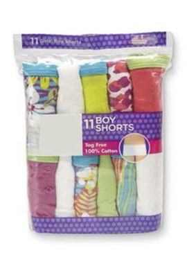 Wholesale Lot 11 Cotton Plain & Printed Boyshort Panties