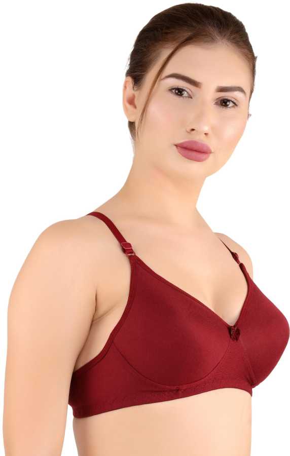Buy Alishan Maroon Cotton Blend T-Shirt Lightly Padded Bra - 44D Online at  Best Prices in India - JioMart.