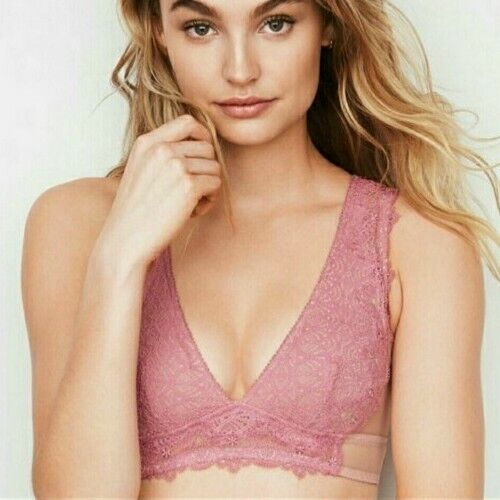 Hot & sexy Pink Mesh Lace Bralette 