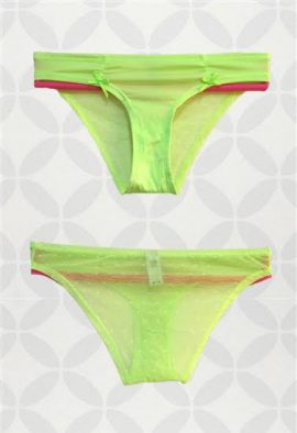 Victorias Secret Sexy Lace Back Neon Lemon Color Panty