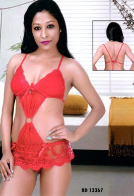 Red Stretch Lace Mesh Sexy Lingerie Set