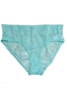 Sea Green Beautiful Floral Lace Full Coverage Panty