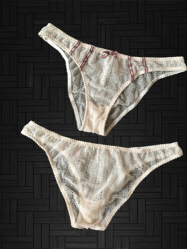 Cream Color Women's Net Panty + 1 Free Bra