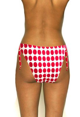 Red Polka Dot Side Tie Swimwear Bikini Brief
