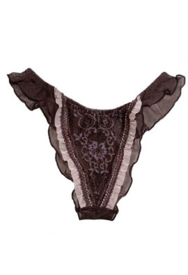 Savvy Women’s Brown Lace Thong Panty