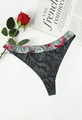 Freya Side Bowknot Mixed Design Thong Panty