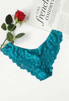 Kayser Sea Blue Floral Lace Hipster Bikini Thong