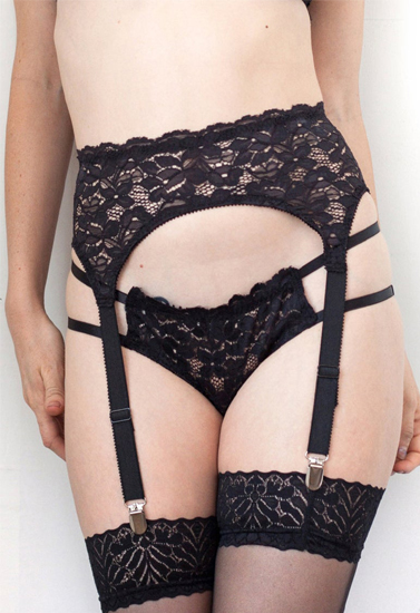 Sexy Black Lace Garter Belt