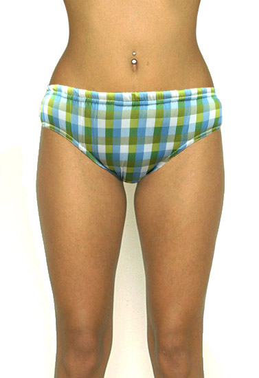 N2N Bodywear Greenish Check Print Hipster Panty