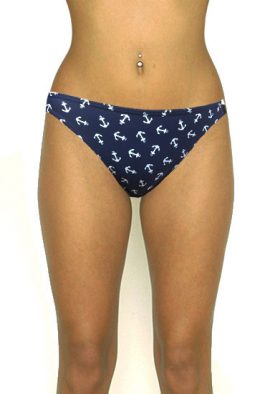Best Deal- Wavezone Blue Anchor Print Bikini Bottom- Snazzyway