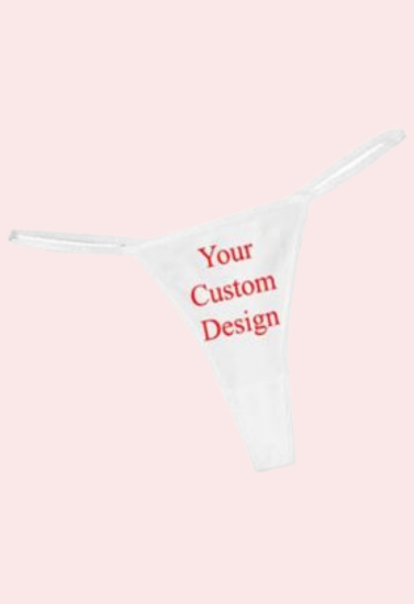 White Low Waist Cotton Thong- Custom Your Design