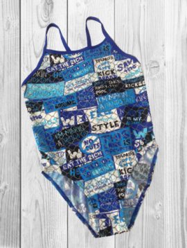 Funkita Girl’s Blue Back Cut Printed One-Piece Swimsuit