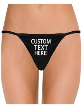 Personalized Black Cotton String Thong- Custom Your Panty