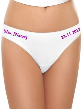 Mrs. New Name Hot Purple Print Cotton Bikini Panty