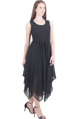 Your Favorite Georgette Sleeveless Flared A Line Summer Dress