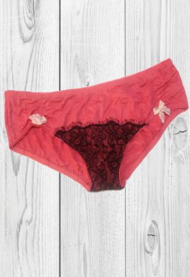 Per Lei Silky Peach Front Lace Detailing Bikini Panty