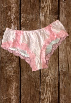 Pretty Light Pink Cotton Lace Touch White Polka Hipster