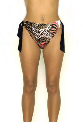 Lagon Bleu Retro Tribal Side Knot Swim Bikini Bottom In XL