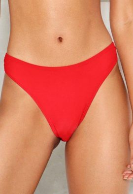 BENETTON Red Hi-Leg Bikini Bottom