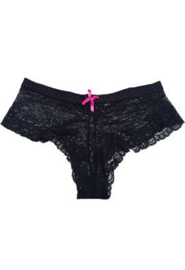 Rouying See Through Lace Black Hipster Panty