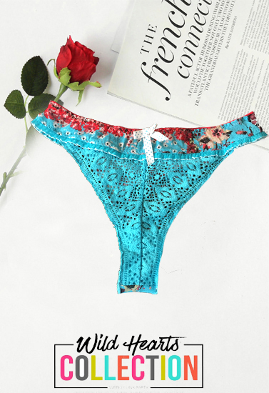 Women Briefs Crotchless Lingerie Panties G-string Transparent Lace Pearl Thon Tu