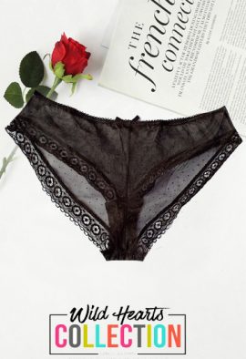 Elegant Ultra Thin Black Sheer Mesh Lace Panty