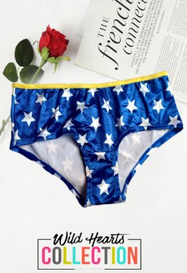 My Good Side Bright Blue Star Print Bikini Brief