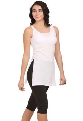 Perfect Fitted Ladies White Long Camisole