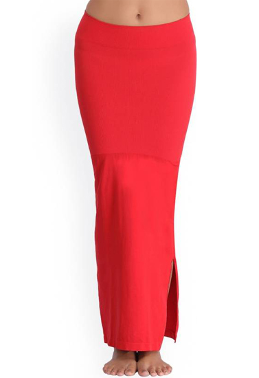Red Knitted Saree Shapewear - XL-34