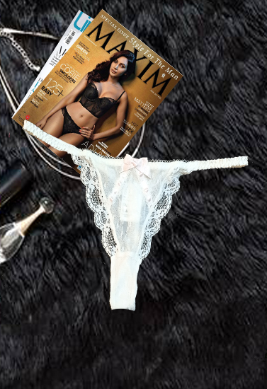 H&M White Lace G-String In XL