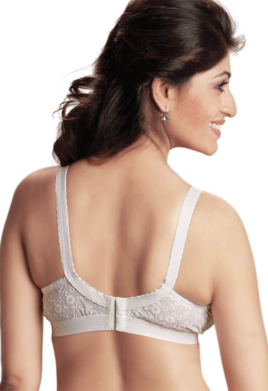 Like Me Affair Cotton Chicken Embroidery Bra for Women - Off White