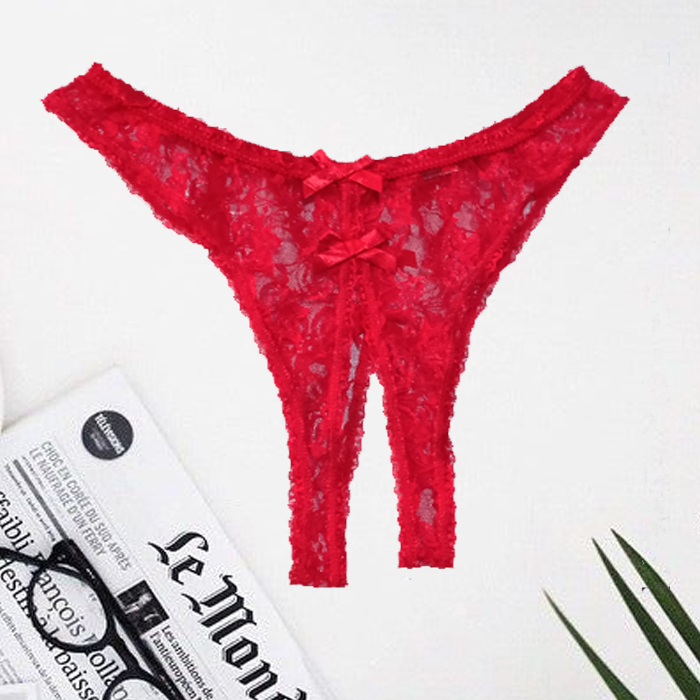 Female T-Back Crotch Mesh Lace Panties, Snazzyway