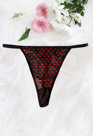 ♥ Print Mesh & Lace G-String ( lingerie site)