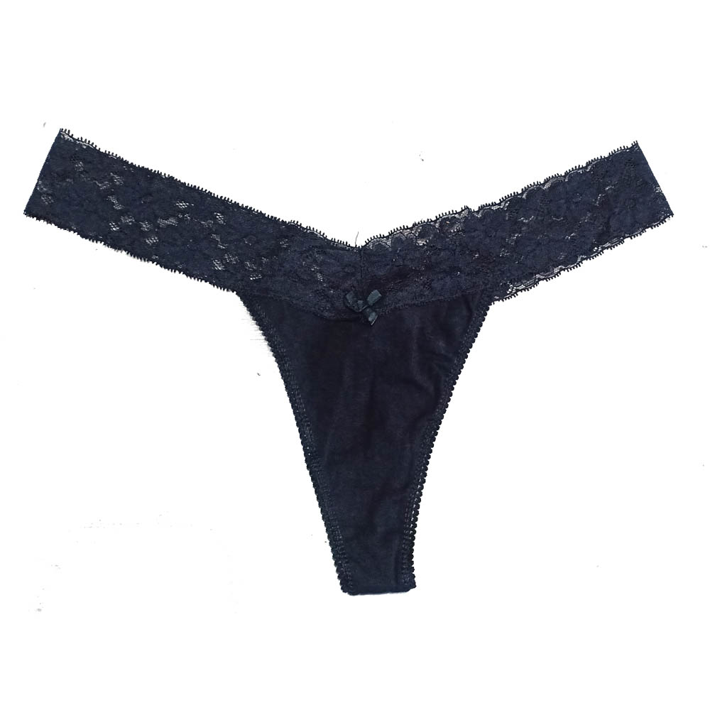 Seductive V-Cut Lace Trim Thong Panty Underwear