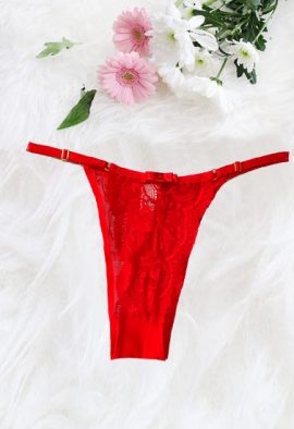 marisa Adjustable Clips Red Net Bikini Panty