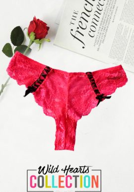 Basic ♥ONE French Twist Lace Up Coral Hipster Brief + 1 Free Bra