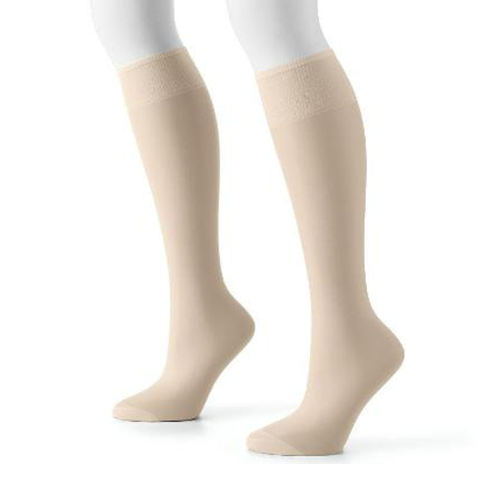 Hanes® Silk Reflections® 2-pk. Knee-High Reinforced Toe Hosiery