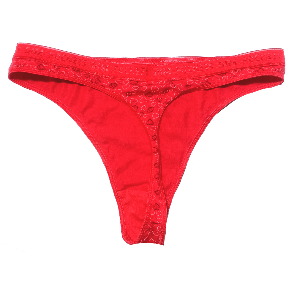 Well Red Tanga Sexy Heart Printed Lace Back ThongS