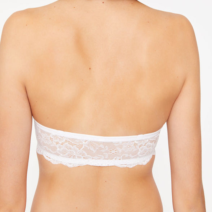 Lace triangle bra with elasticated underband - khaki - Undiz