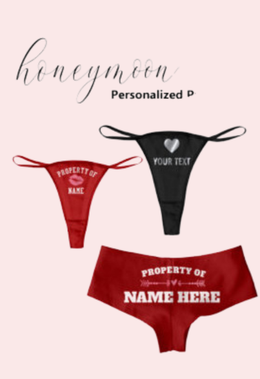 Snazzy Honeymoon Personalized Panties Pack