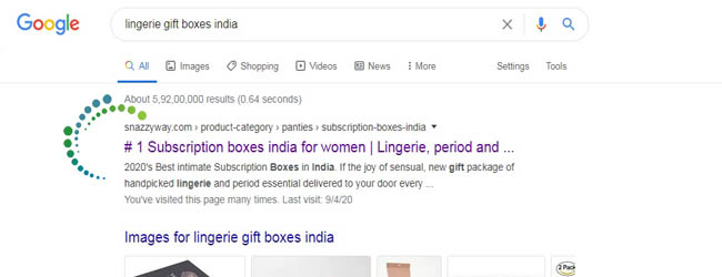 lingerie gift boxes Snazzyway India