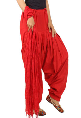 Women's Cotton Full Red Salwar