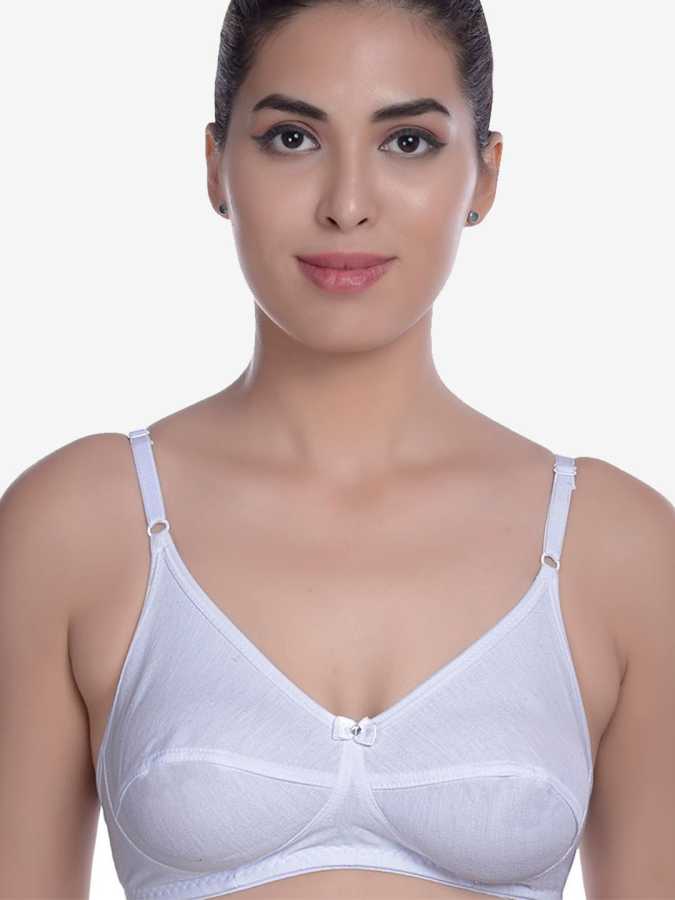 Womens Plus Size Soft Cotton Wirefree Lace Bra Full Coverage Non-Padded 50A
