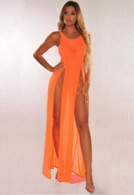 Extreme sexy orange color women’s see through nigthwear1