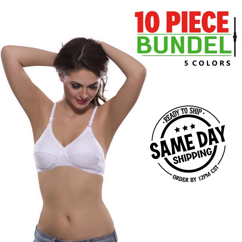 Clearance sale Pack of 10 cotton summer bras, Buy online India