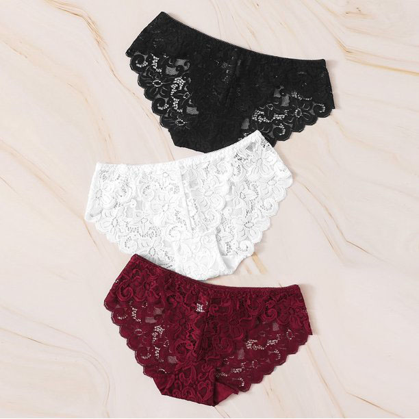 3 pack Lace Flowers hipster Panties | Buy online India on Sale now